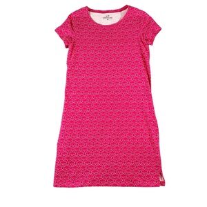 Vineyard Vines Pink Whale Tail Print Short Sleeve‎ T-Shirt Dress Size XS